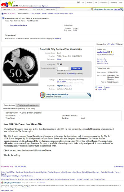 paulfantham eBay Listings Using Our (2008) Rare Undated Mule Twenty Pence Photograph